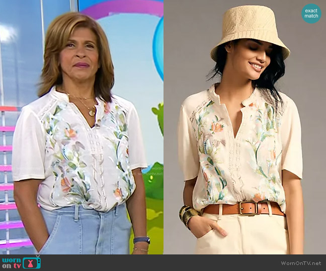 Tiny Eliana Embroidered Top worn by Hoda Kotb on Today