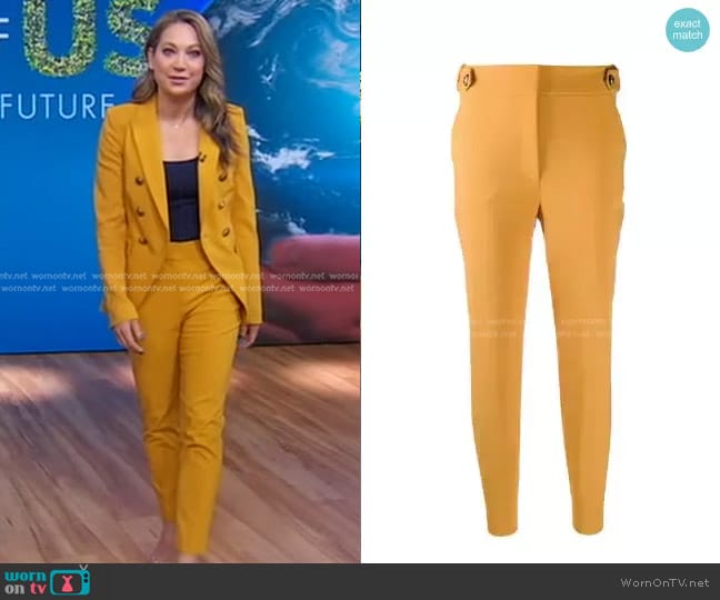 Veronica Beard High-Waisted Trousers worn by Ginger Zee on Good Morning America