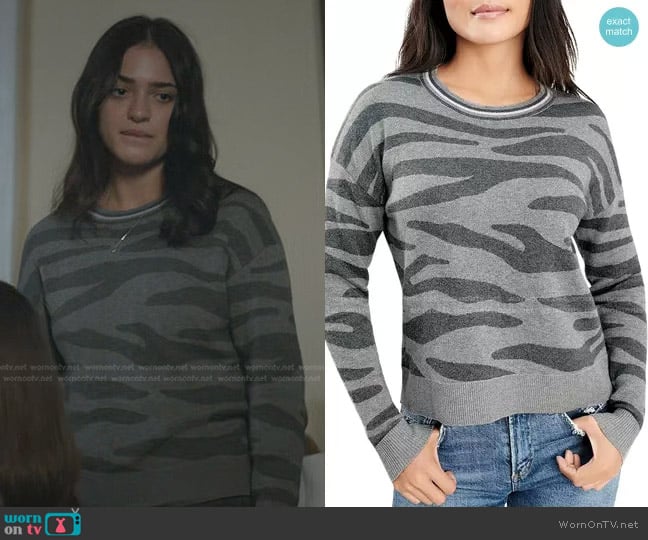 Splendid Zebra Ridge Sweater worn by Olive Stone (Luna Blaise) on Manifest