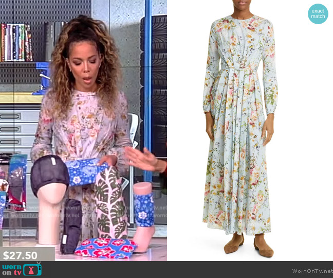 Adam Lippes Floral Print Cotton Voile Dress worn by Sunny Hostin on The View