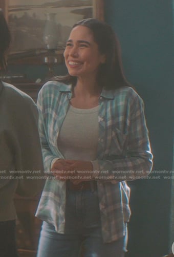 Addy’s green plaid shirt on Nancy Drew