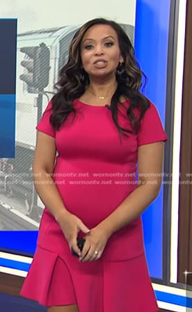 Adelle's hot pink short sleeve dress on Today