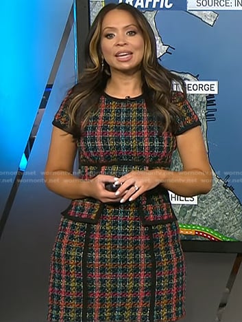 Adelle's multicolor tweed dress on Today