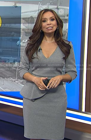 Adelle's grey peplum v-neck dress on Today