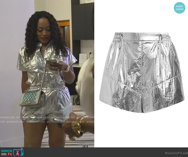 WornOnTV: Monyetta’s silver metallic top and shorts on The Real ...