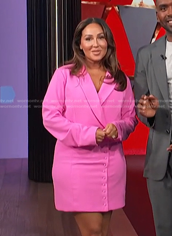Adrienne's pink blazer dress on E! News