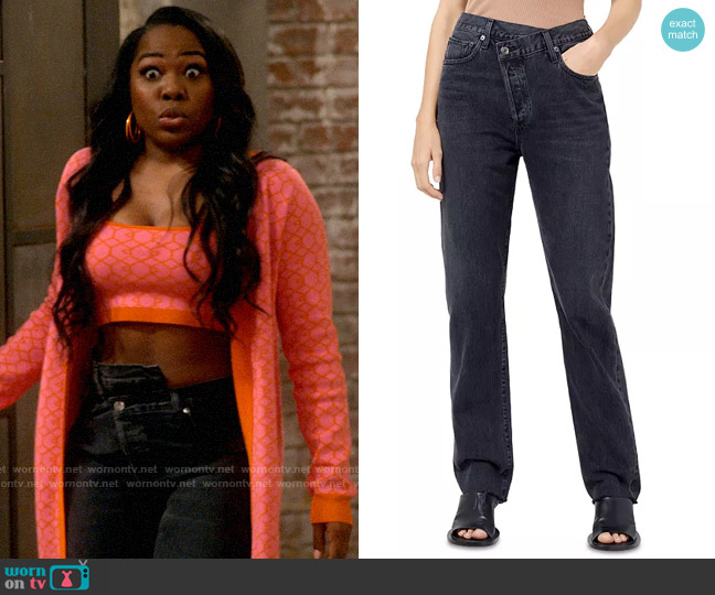 Agolde Criss Cross Straight Jeans worn by Harper (Laci Mosley) on iCarly