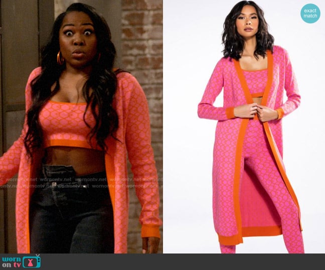 Akira Everyday Knit Cardigan worn by Harper (Laci Mosley) on iCarly