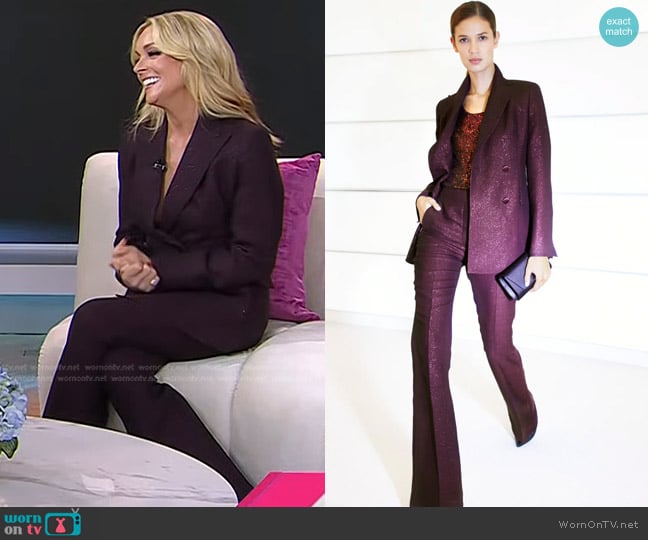 Akris Double Breasted Jacket and Pant in Wool Lurex worn by Jane Krakowski on Today