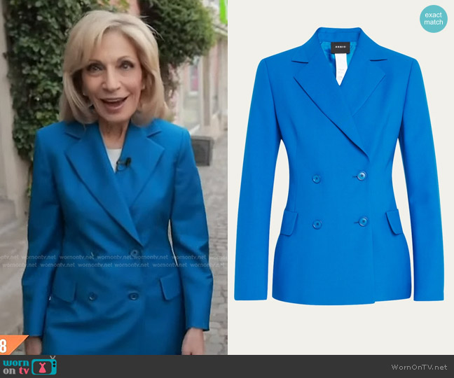 Akris Marvin Wool Gabardine Blazer worn by Andrea Mitchell on Today