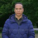 Alex Perez's blue quilted down jacket on Good Morning America
