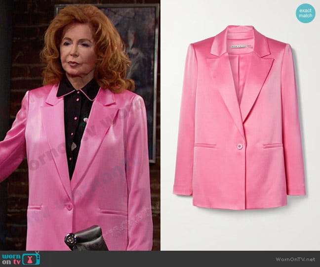 Alice + Olivia Denny Boyfriend Blazer in Primrose worn by Maggie Horton (Suzanne Rogers) on Days of our Lives