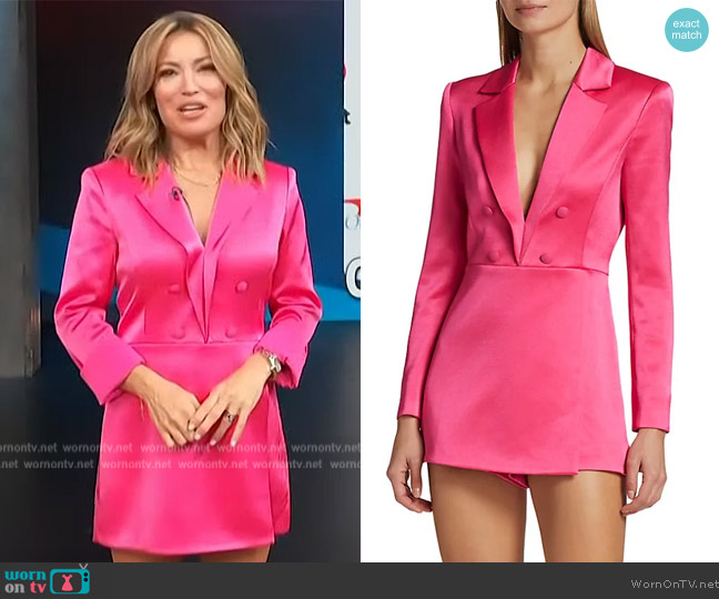 WornOnTV: Kit’s pink tuxedo romper on Access Hollywood | Kit Hoover ...