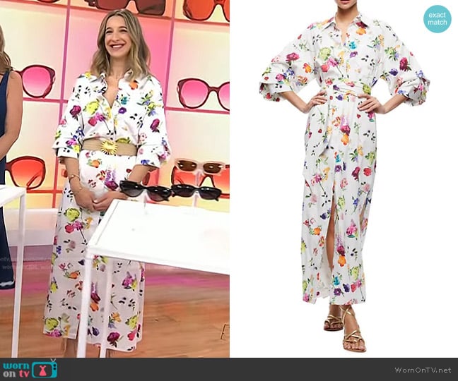 Alice + Olivia Tanika Floral Shirtdress worn by Andrea Lavinthal on Today