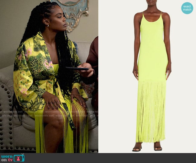 Alice + Olivia Steph Fringed Dress worn by Sabrina Hollins (Novi Brown) on Tyler Perrys Sistas