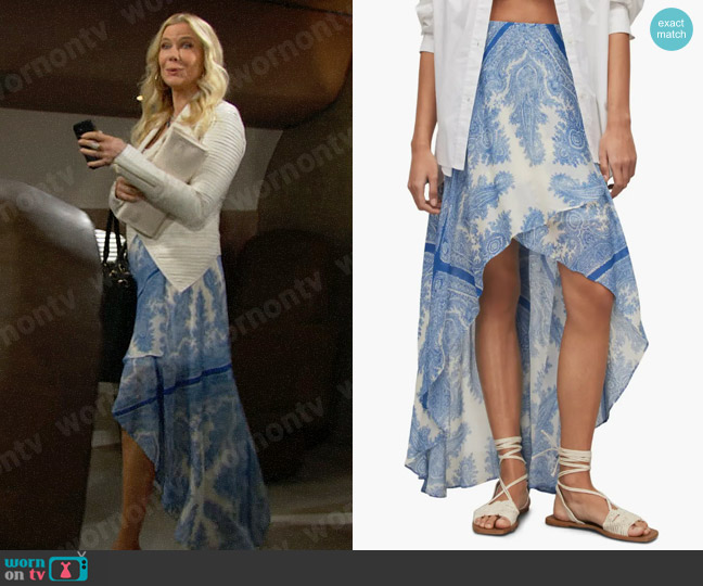 All Saints Slvina Skirt worn by Brooke Logan (Katherine Kelly Lang) on The Bold and the Beautiful