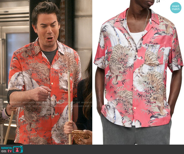 All Saints Sumerian Tiger Shirt worn by Spencer Shay (Jerry Trainor) on iCarly