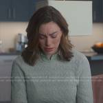 Allison’s grey pointelle sweater on So Help Me Todd