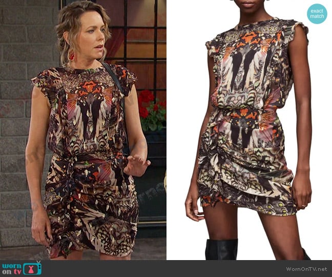 All Saints Hali Gene Print Minidress worn by Nicole Walker (Arianne Zucker) on Days of our Lives