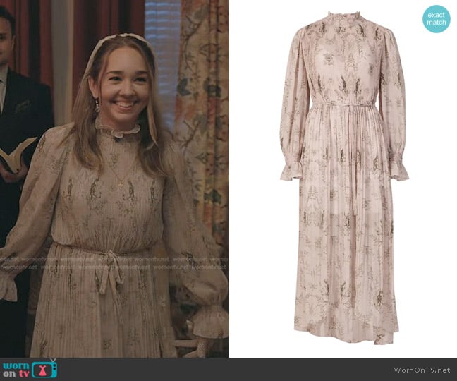 All Saints Whisper Pleated Long Sleeve Midi Dress worn by Angelina Meyer (Holly Taylor ) on Manifest