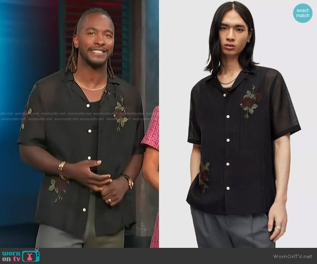 WornOnTV: Scott’s black floral embroidered shirt on Access Hollywood ...