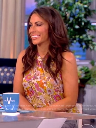 Alyssa's floral print cross top on The View