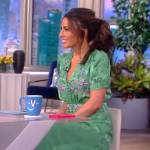 Alyssa’s green floral embroidered dress on The View