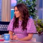 Alyssa’s pink check mini dress on The View