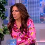 Alyssa’s pink butterfly print blouse on The View