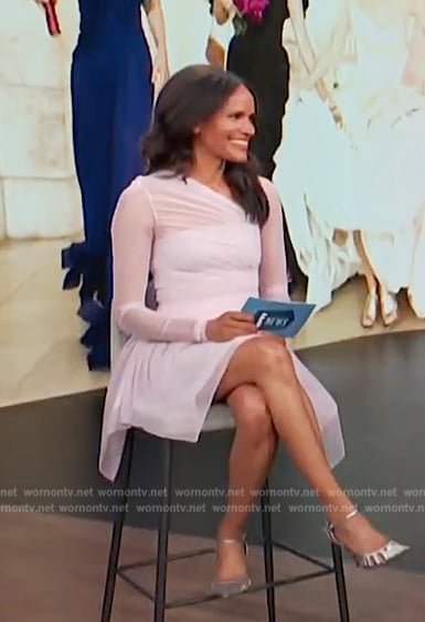 Amanda Garrigus's pink tulle asymmetric dress on E! News