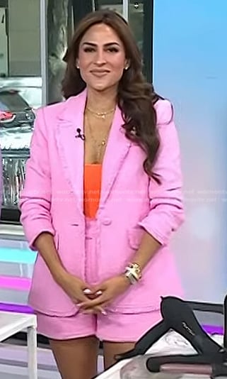 Ami Desai’s pink tweed blazer and shorts on Today