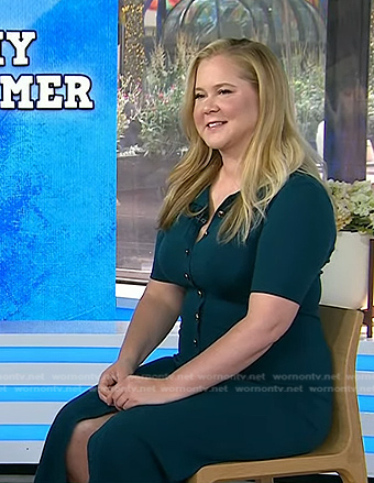 Amy Schumer’s green buttoned midi dress on Today