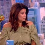 Ana’s khaki off shoulder dress on The View