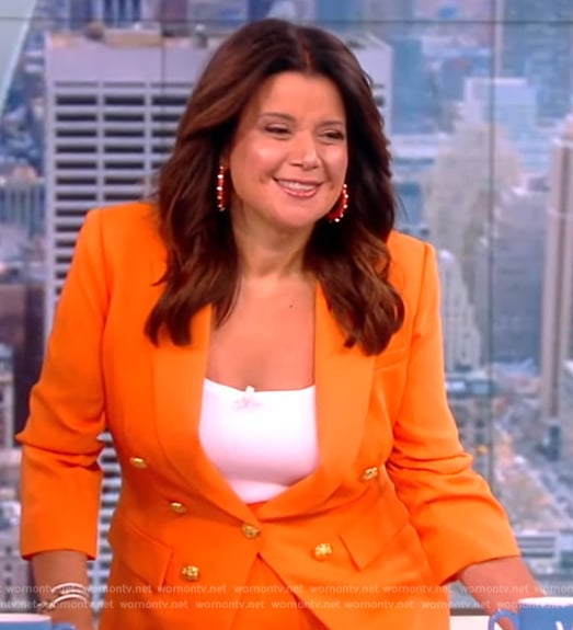 Ana's orange double breasted blazer on The View