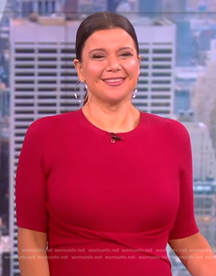 Ana's pink twist front dress on The View