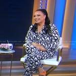 Angie Martinez’s black and white printed top and pants on Good Morning America