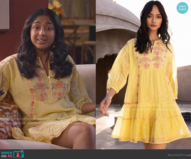 Anita Dogre Pixie Dress worn by Devi Vishwakumar (Maitreyi Ramakrishnan) on Never Have I Ever