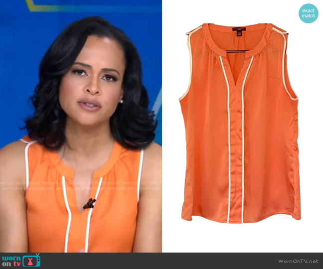 Ann Taylor Sleeveless Blouse worn by Linsey Davis on Good Morning America