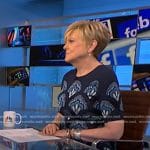 Anne Thompson’s blue printed knit dress on NBC News Daily