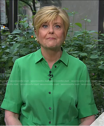 Anne Thompson’s green belted shirtdress on Today