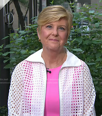 Anne Thompson's white broderie jacket on Today