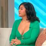 Annie Gonzalez’s green ruched cutout dress on Sherri