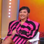 Annie Gonzalez’s black and pink striped blazer on Good Morning America