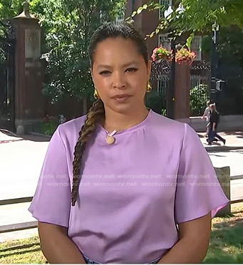 Antonia Hylton’s lilac short sleeve top on Today