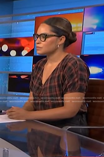 Antonia Hylton's red plaid top on NBC News Daily