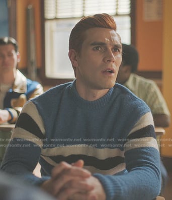 Archie’s blue stripe sweater on Riverdale