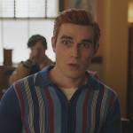 Archie’s blue stripe polo on Riverdale