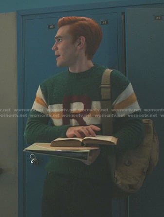 Archie’s green stripe sweater on Riverdale