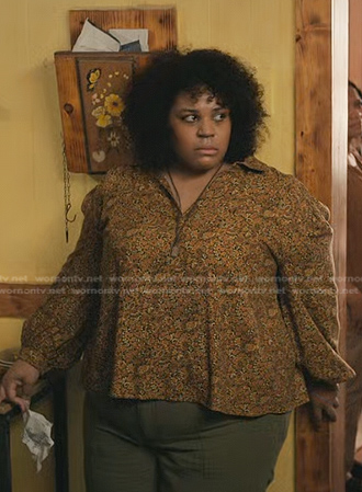 Astrid's yellow floral blouse on Manifest