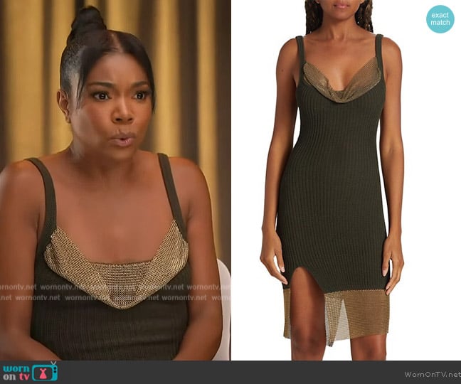 Aya Muse Mesome Cowlneck Dress worn by Gabrielle Union on Access Hollywood